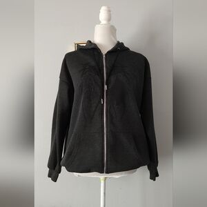 Hoodie Casual Unisex Color Gray  Zipper Front Long Sleeve Pockets Front